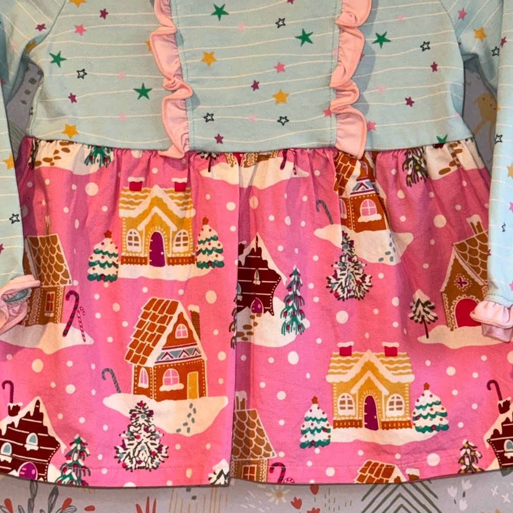 Matilda Jane Gingerbread House Christmas Ruffle Dress Festive and colorful 18 mo - Picture 9 of 16